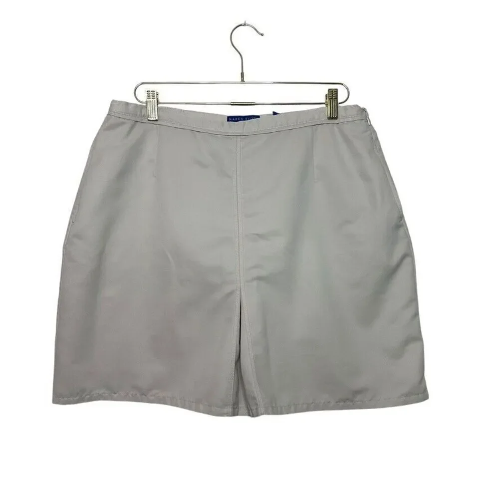 Karen Scott Sport Women's 16 Beige Skort Tennis Pickleball‎ Golf Pockets